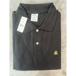 NEW! Brooks Brothers BLACK Pique Slim Fit Polo Shirt Large, Golden Fleece Golf